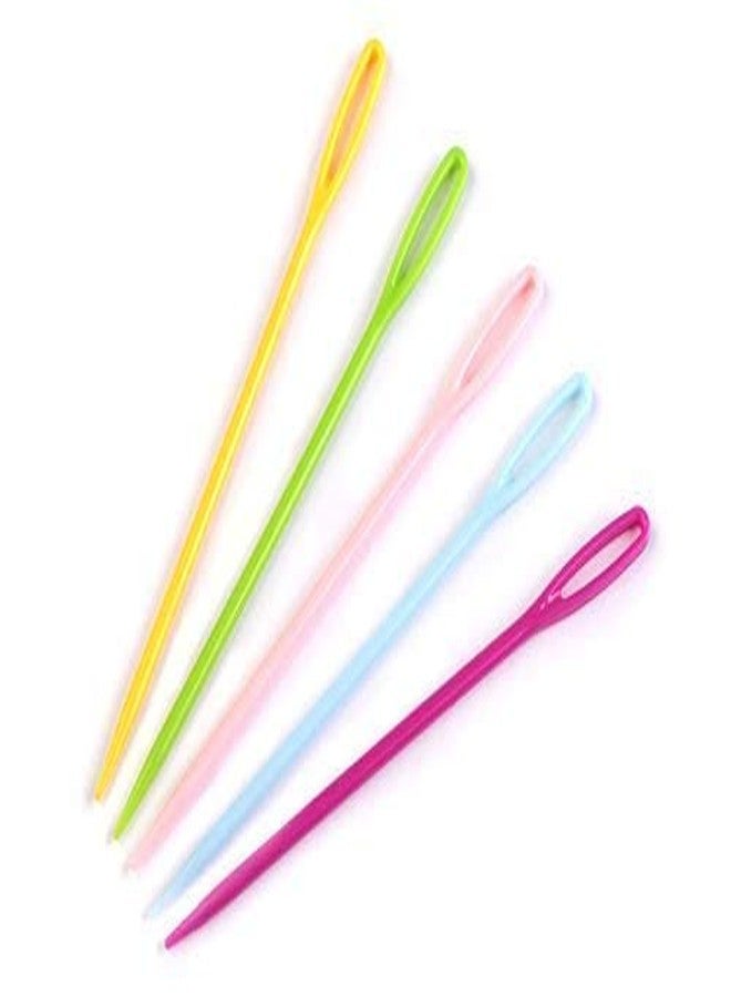 GEMSY إبر بلاستيكية كبيرة من جيمسي - عبوة من 8 إبر، إبر حياكة وغزل للتعلم، ربط آمن للأطفال - Image 2